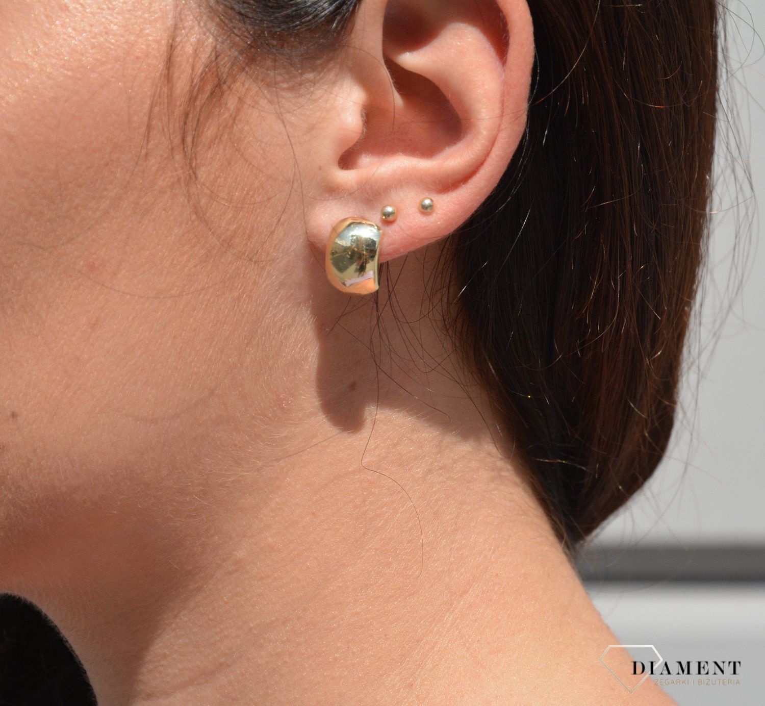 Złote kolczyki 333 ' Uniwersalne gładkie ' KL 6203A.jpg